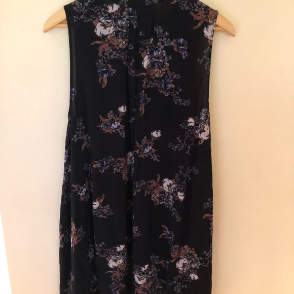 Free People xs black floral dress w/pockets - Picture 3 of 12